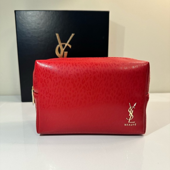 Yves Saint Laurent Handbags - New❤️YSL Red Cosmetic Makeup Pouch